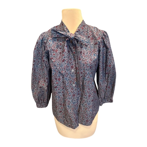 Cravatta J.CREW In Cotone Liberty Blu Cielo - Fantasia Floreale, Slim Classica, Regalo Perfetto